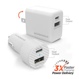 Wall/Car Charger Bundle 20W USB-C PD + 12W - Vysn