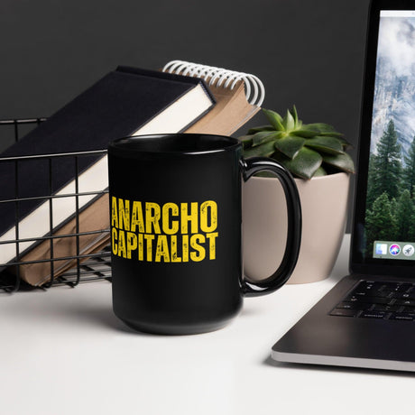 Anarchocapitalist Black Glossy Mug by Proud Libertarian - Vysn