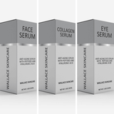 Anti-Aging 3 Serum Gift Set - Collagen, Face and Under Eye Serums by Wallace Skincare - Vysn