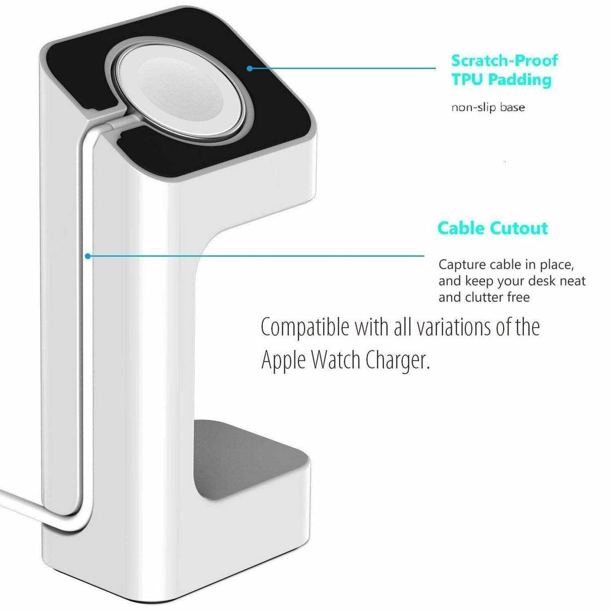 Apple Watch Charger Stand Holder Charging Dock Station iWatch 38 / 42mm US by Plugsus Home Furniture - Vysn