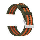 Army Green & Orange | Two-Piece NATO® Style by Barton Watch Bands - Vysn