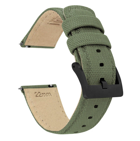 Army Green | Sailcloth Quick Release by Barton Watch Bands - Vysn