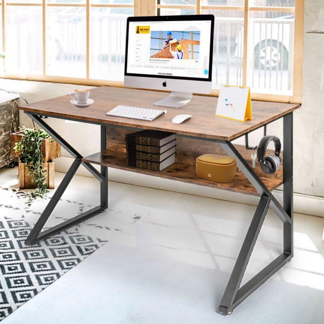 B Design Computer Desk with Bookshelf by Plugsus Home Furniture - Vysn