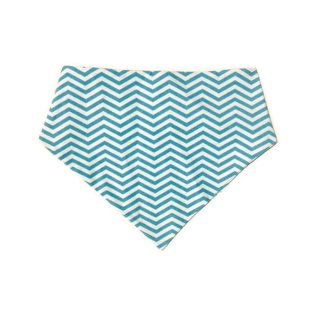 Baby Blue Chevron Reversible Dog Bandana by Uptown Pups - Vysn