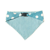 Baby Blue Houndstooth Reversible Dog Bandana by Uptown Pups - Vysn