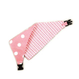 Baby Pink Houndstooth Reversible Dog Bandana by Uptown Pups - Vysn