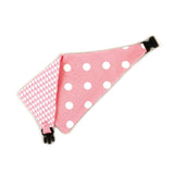 Baby Pink Houndstooth Reversible Dog Bandana by Uptown Pups - Vysn