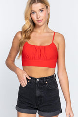 Back Ribbon Tie Cami Crop Top - VYSN