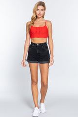 Back Ribbon Tie Cami Crop Top - VYSN