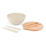 BAMBOO FIBER SALAD BOWL & PREP LID w/ UTENSILS by Peterson Housewares & Artwares - Vysn