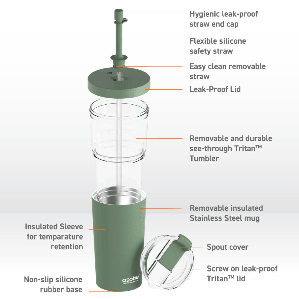 Basil Green Marina Tumbler by ASOBU® - Vysn