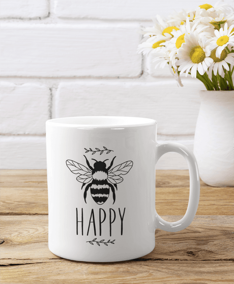 Bee Happy 1 Bumble Bee Mug by WinsterCreations™ Official Store - Vysn