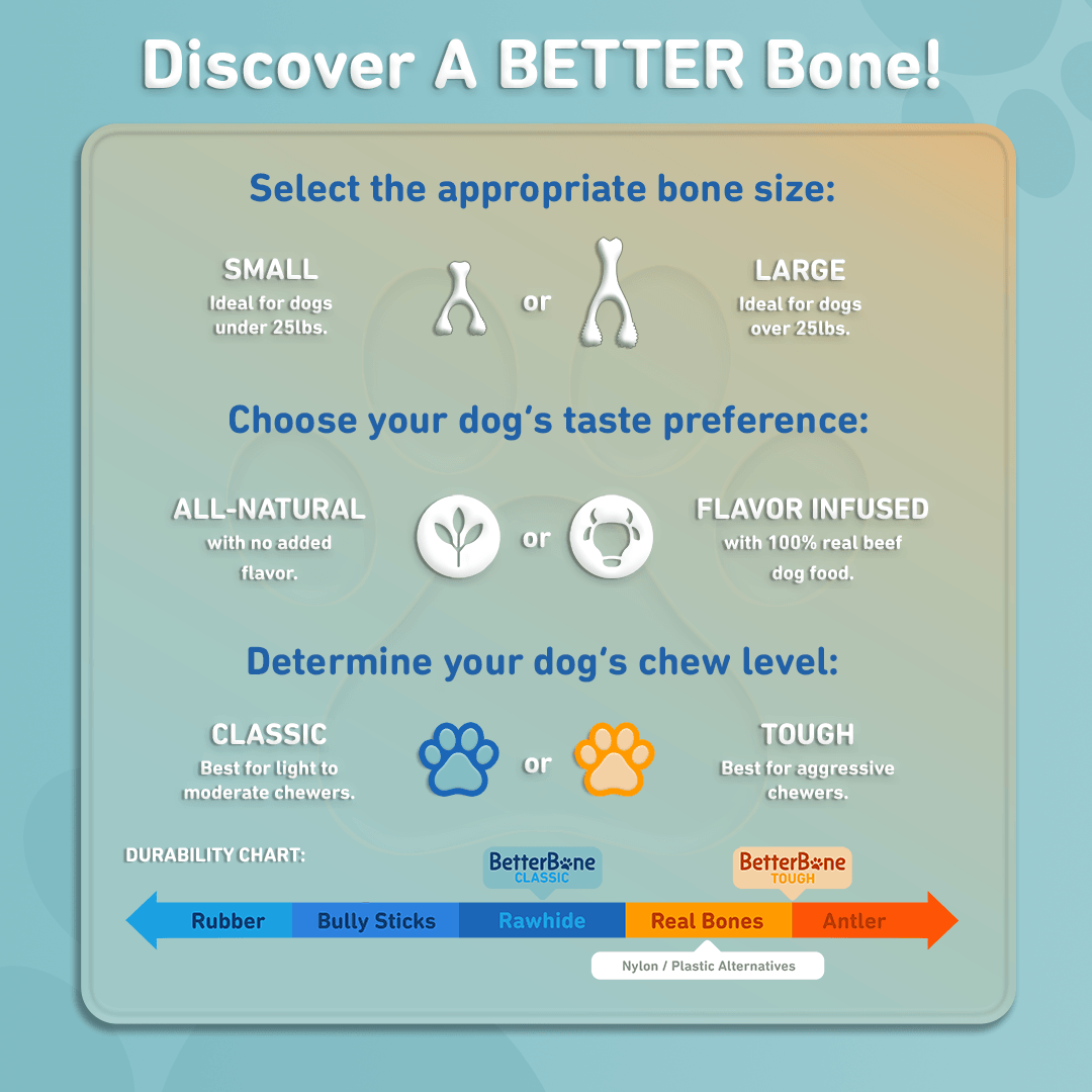 BetterBone TOUGH | Durable All-Natural, Food-Grade, Eco-Friendly, Dental Cleaning Chew for Aggressive Chewer Dogs & Puppies by The Better Bone Natural Dog Bone - Vysn