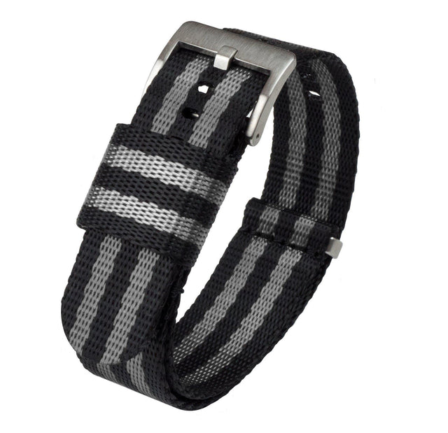 Black & Steel Grey (Bond) | Elite Nylon NATO® Style by Barton Watch Bands - Vysn