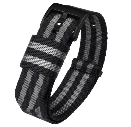 Black & Steel Grey (Bond) | Elite Nylon NATO® Style by Barton Watch Bands - Vysn