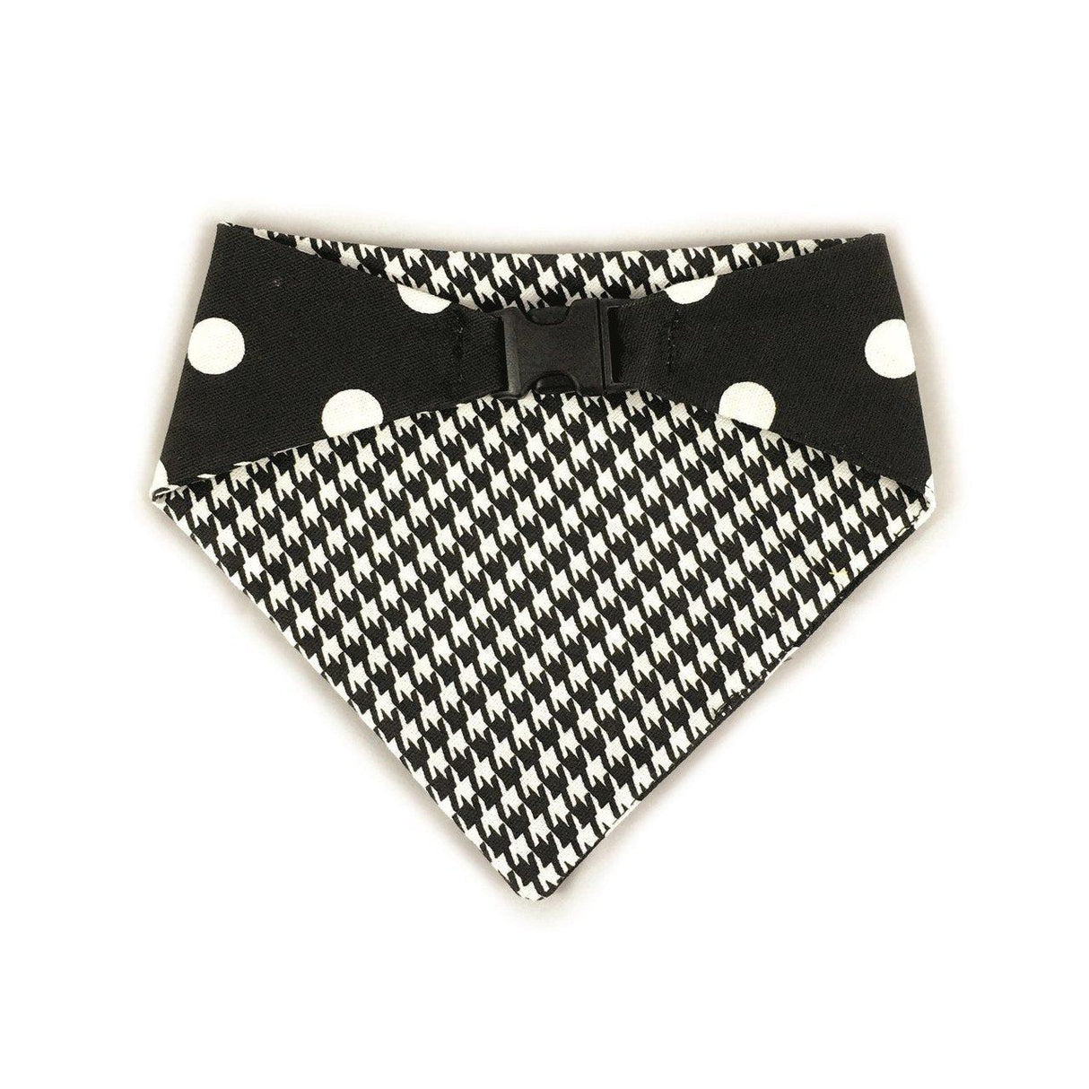 Black Houndstooth Reversible Dog Bandana by Uptown Pups - Vysn