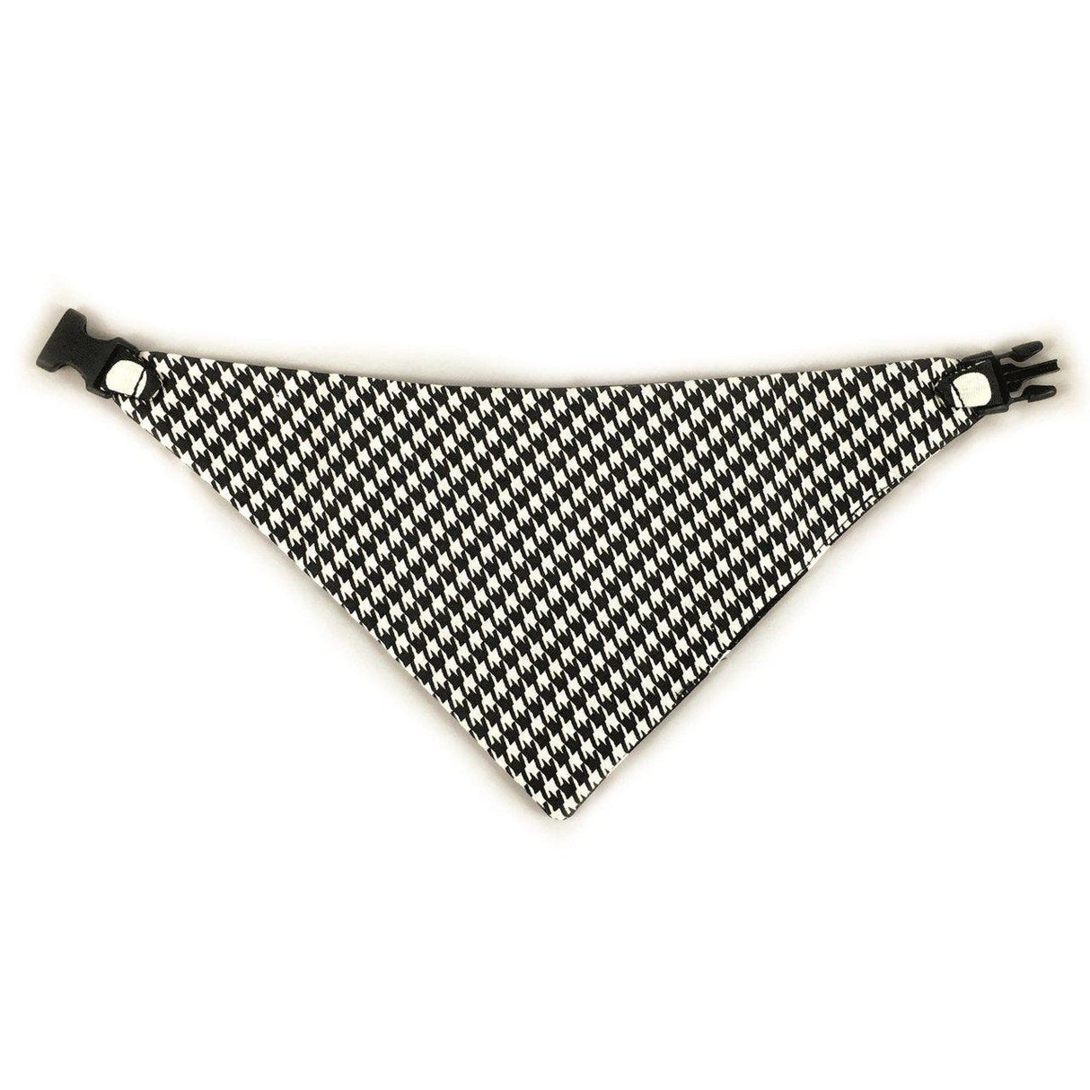 Black Houndstooth Reversible Dog Bandana by Uptown Pups - Vysn