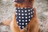 Black Houndstooth Reversible Dog Bandana by Uptown Pups - Vysn