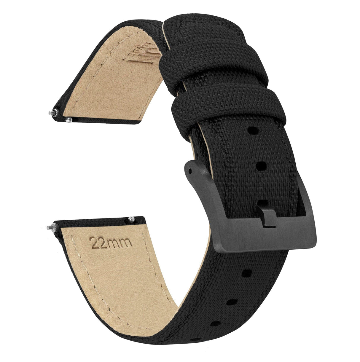 Black | Sailcloth Quick Release by Barton Watch Bands - Vysn