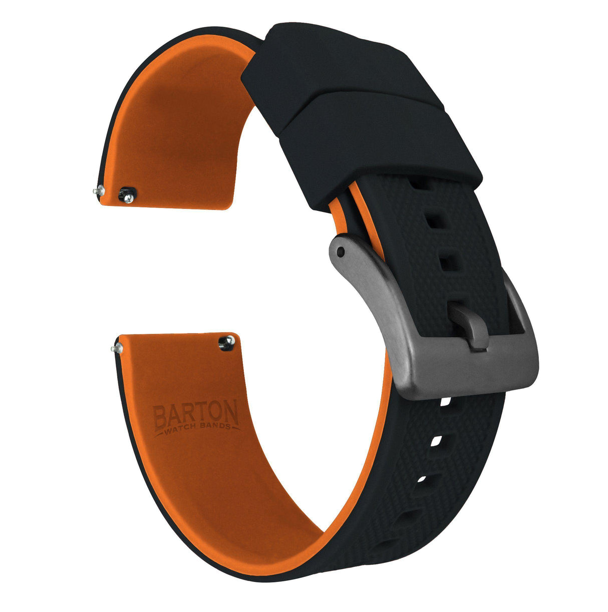 Black Top / Pumpkin Orange Bottom | Elite Silicone by Barton Watch Bands - Vysn