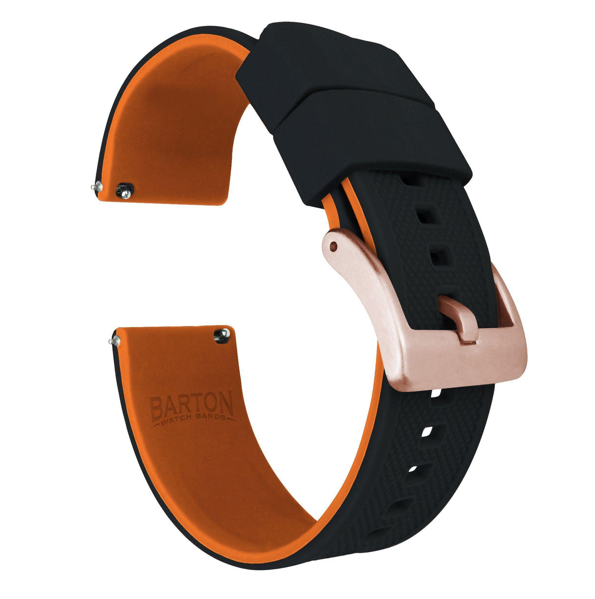 Black Top / Pumpkin Orange Bottom | Elite Silicone by Barton Watch Bands - Vysn