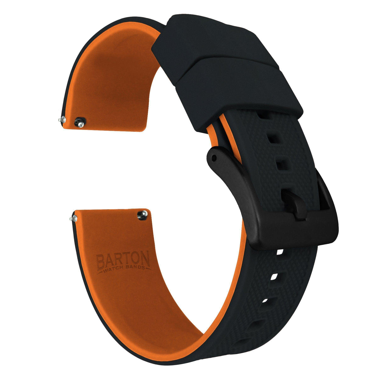 Black Top / Pumpkin Orange Bottom | Elite Silicone by Barton Watch Bands - Vysn