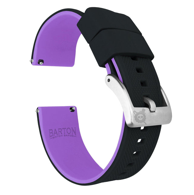 Black Top / Purple Bottom | Elite Silicone by Barton Watch Bands - Vysn