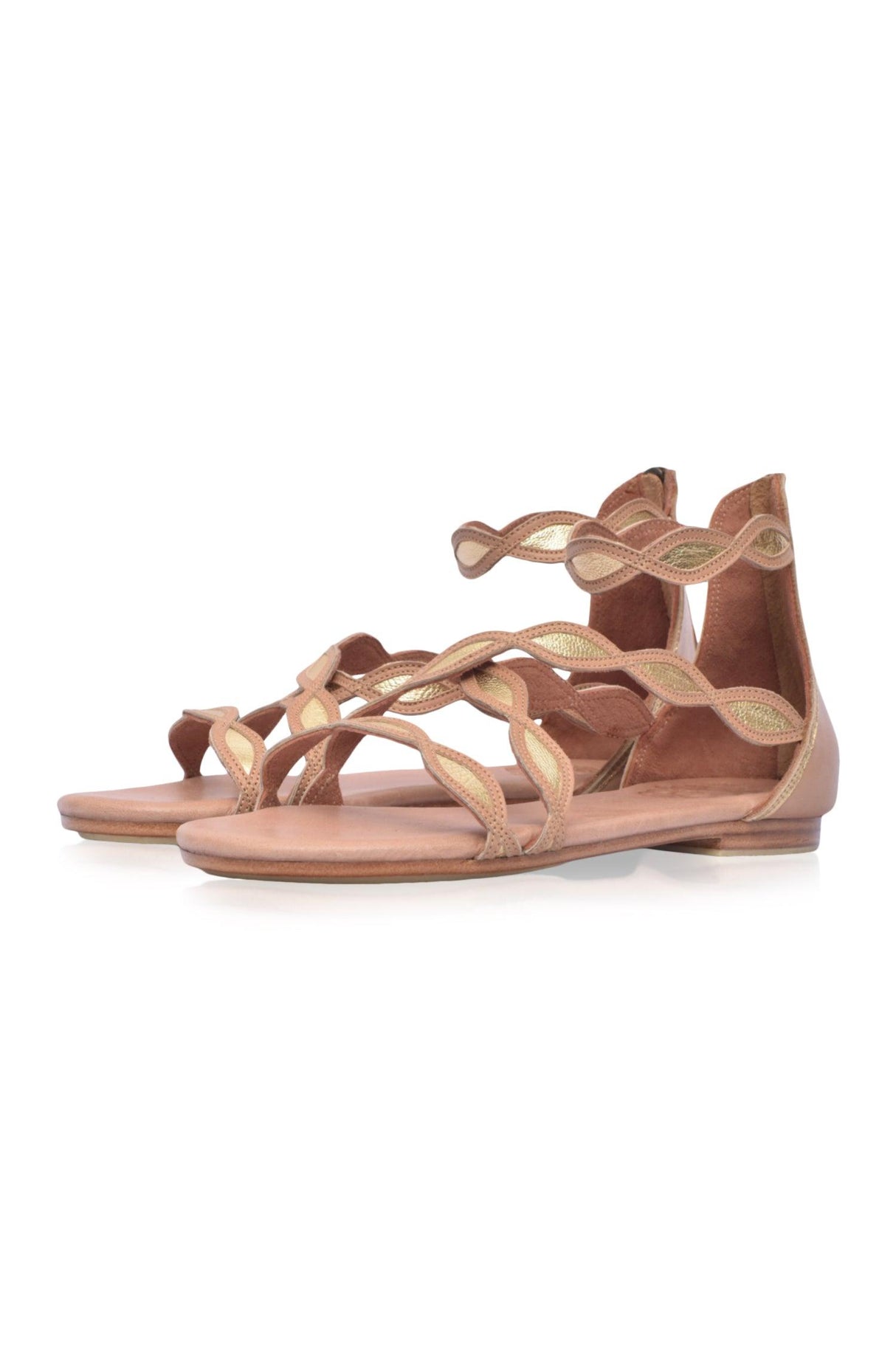 Blossom Leather Sandals by ELF - Vysn