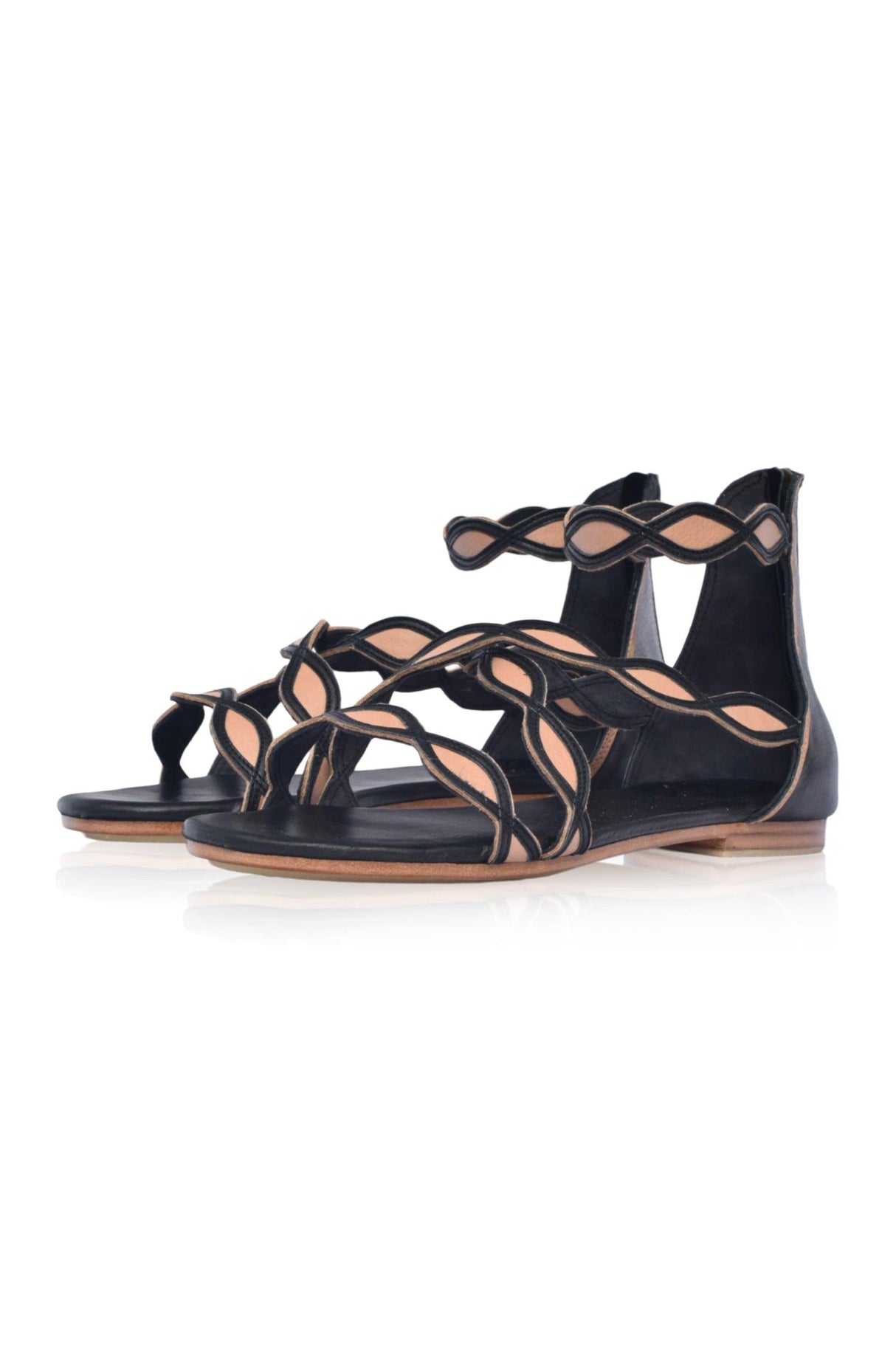 Blossom Leather Sandals by ELF - Vysn