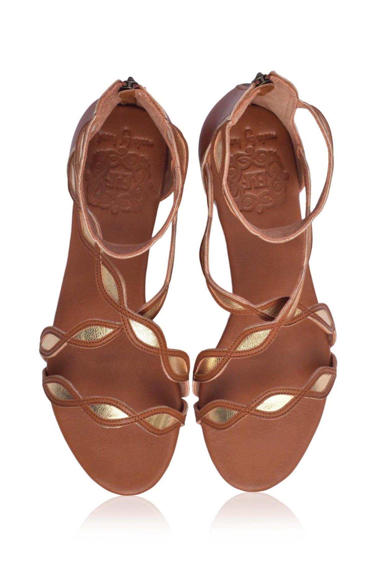 Blossom Leather Sandals by ELF - Vysn