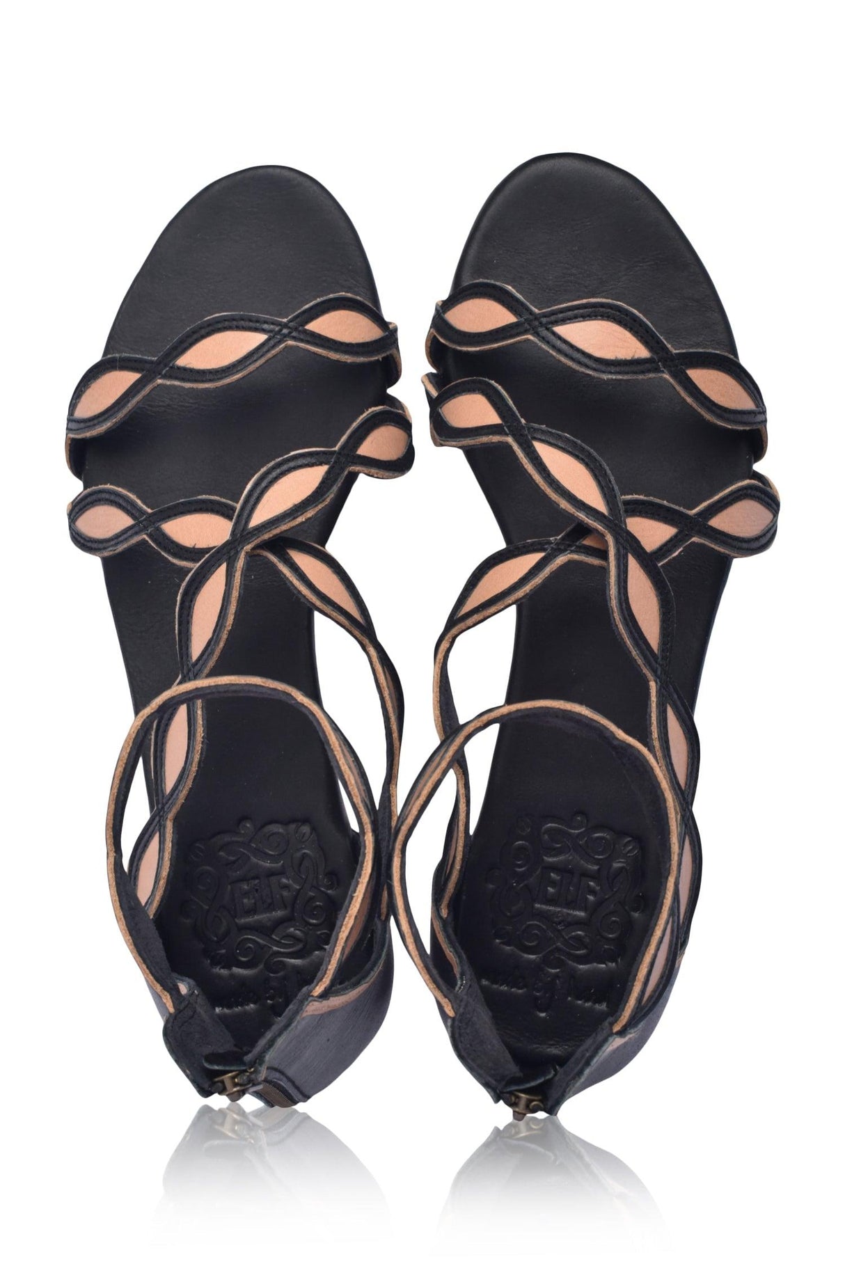 Blossom Leather Sandals by ELF - Vysn