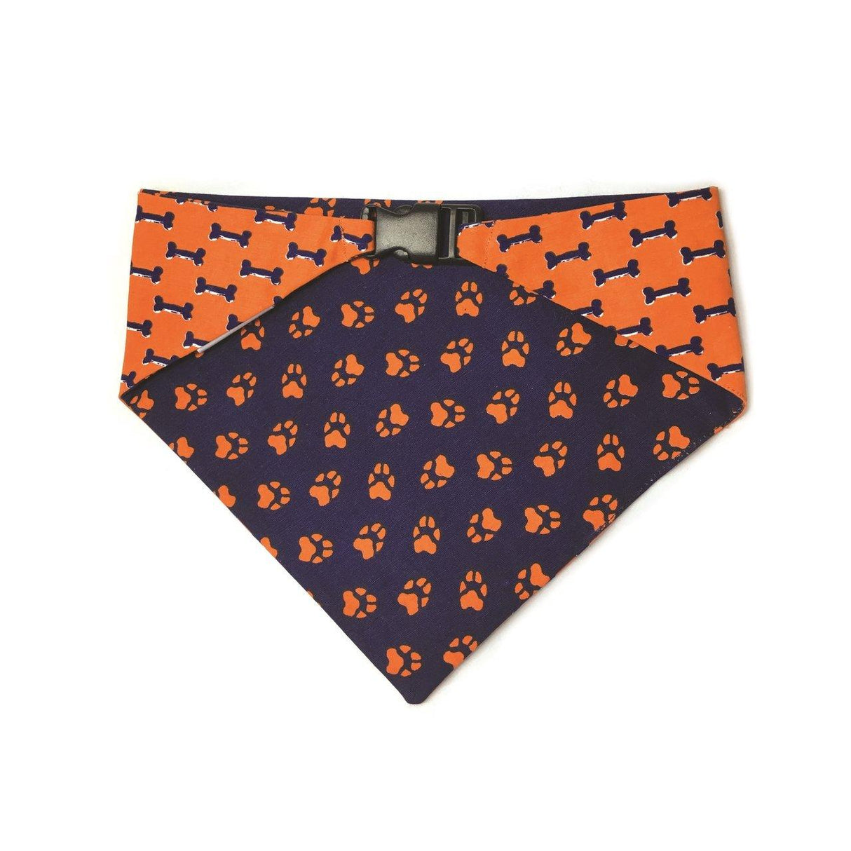 Blue & Orange Reversible Dog Bandana by Uptown Pups - Vysn