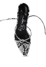 Bondage High Heel Lace Up Sandals by Blak Wardrob - Vysn