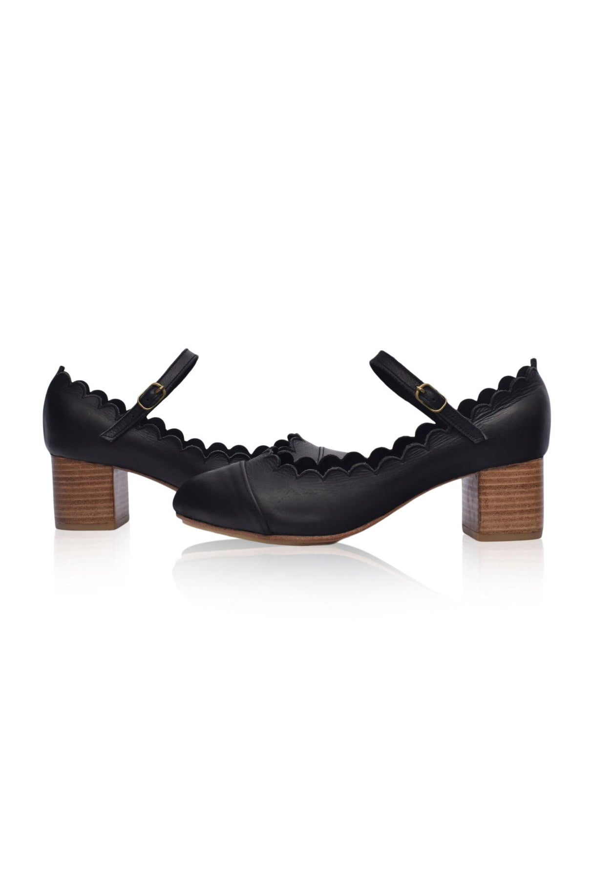 Bonita Mary Jane Leather Heels by ELF - Vysn