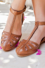 Bounty T-strap Leather Sandals by ELF - Vysn