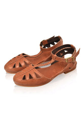 Bounty T-strap Leather Sandals by ELF - Vysn