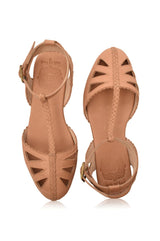 Bounty T-strap Leather Sandals by ELF - Vysn