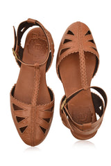 Bounty T-strap Leather Sandals by ELF - Vysn