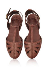 Bounty T-strap Leather Sandals by ELF - Vysn