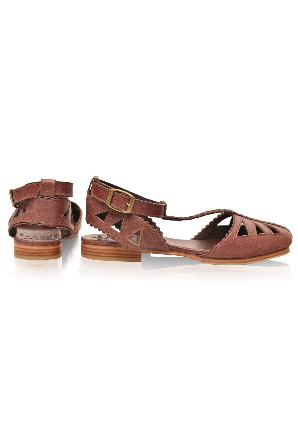 Bounty T-strap Leather Sandals by ELF - Vysn