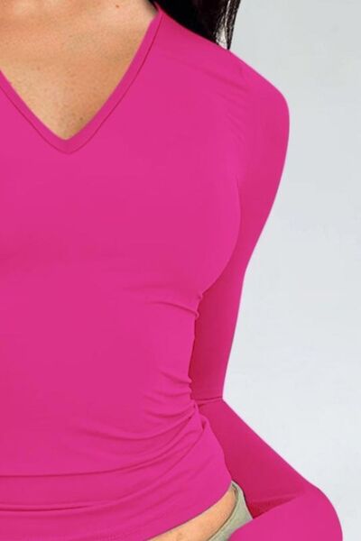 V-Neck Long Sleeve T-Shirt