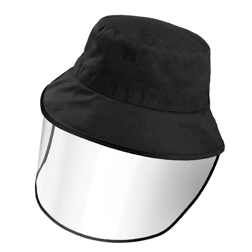 Fishman Hat Protective Face Shield Removable Sun Bucket Cap Face Cover Protect Against UV Spitting Saliva Dust Wind - Black