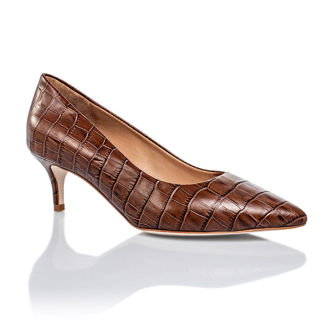 Callie Brown Croco by Joan Oloff Shoes - Vysn