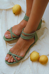 Calypso Thong Leather Sandals by ELF - Vysn