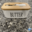 Ceramics Butter Keeper Container, White _ns23 #mkpt4 by Js House - Vysn