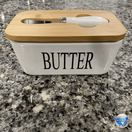 Ceramics Butter Keeper Container, White _ns23 #mkpt4 by Js House - Vysn