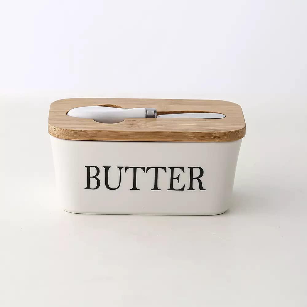 Ceramics Butter Keeper Container, White _ns23 #mkpt4 by Js House - Vysn