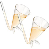 Champagne Shooter - Chug Flutes Guzzler Glasses Unique Gifts for Bachelorette Party Favors & White Elephant Gifts, Drinking Games, Self Standing - Prosecco & More Bong Style, Reusable Acrylic 2pk by The Wine Savant - Vysn