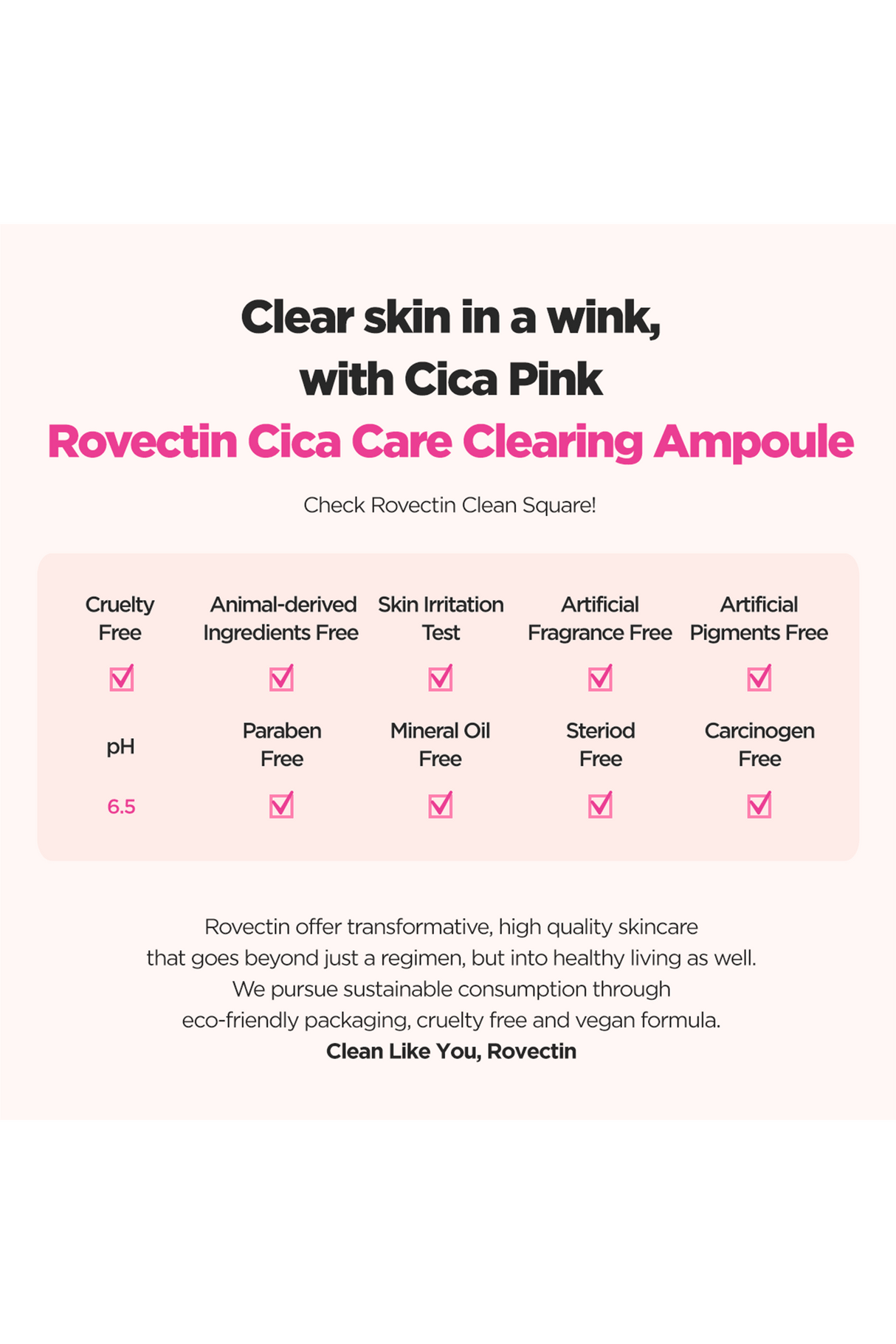 Cica Care Clearing Ampoule by Rovectin Skin Essentials - Vysn