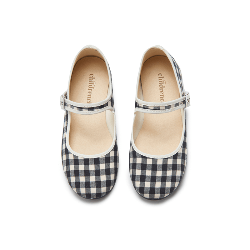 Classic Gingham Mary Janes in Black by childrenchic - Vysn